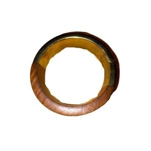 Vintage 80s bangle bracelet metal and wood
